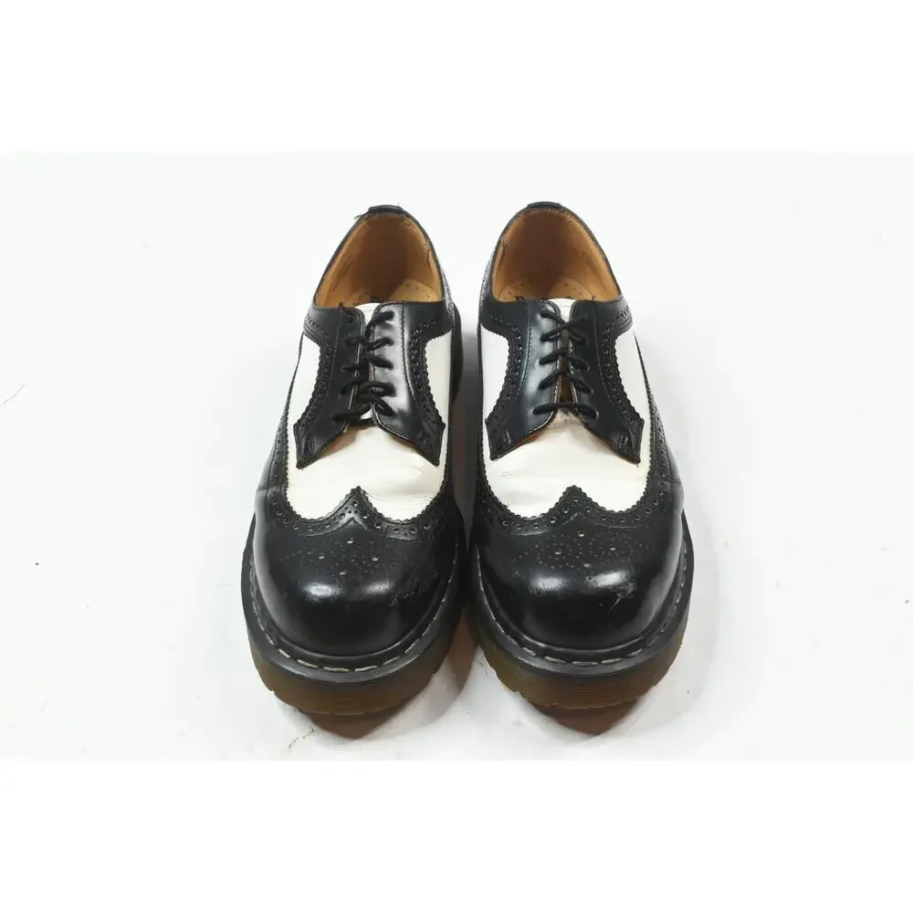 Dr Marten Bex Smooth Leather Brogue Shoes Mens 12 Black White Lace-Up Comfort
